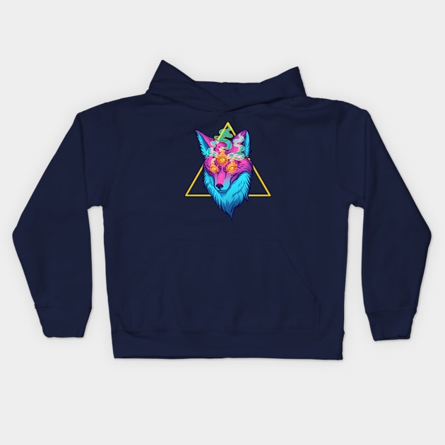 Space Fox Kids Hoodie by Don Vito 